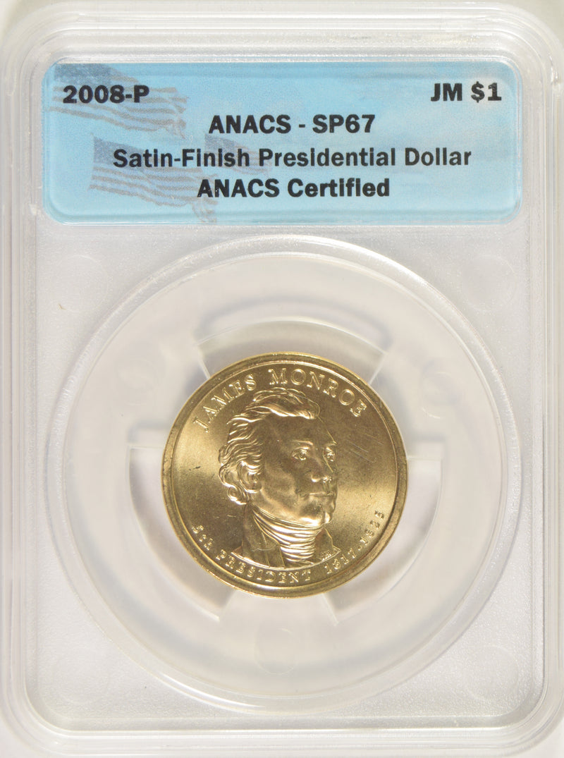 2008-P Monroe Presidential Dollar . . . . ANACS SP-67