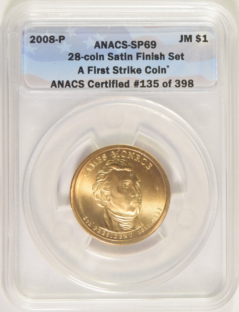 2008-P Monroe Presidential Dollar ANACS SP-69 First Strike