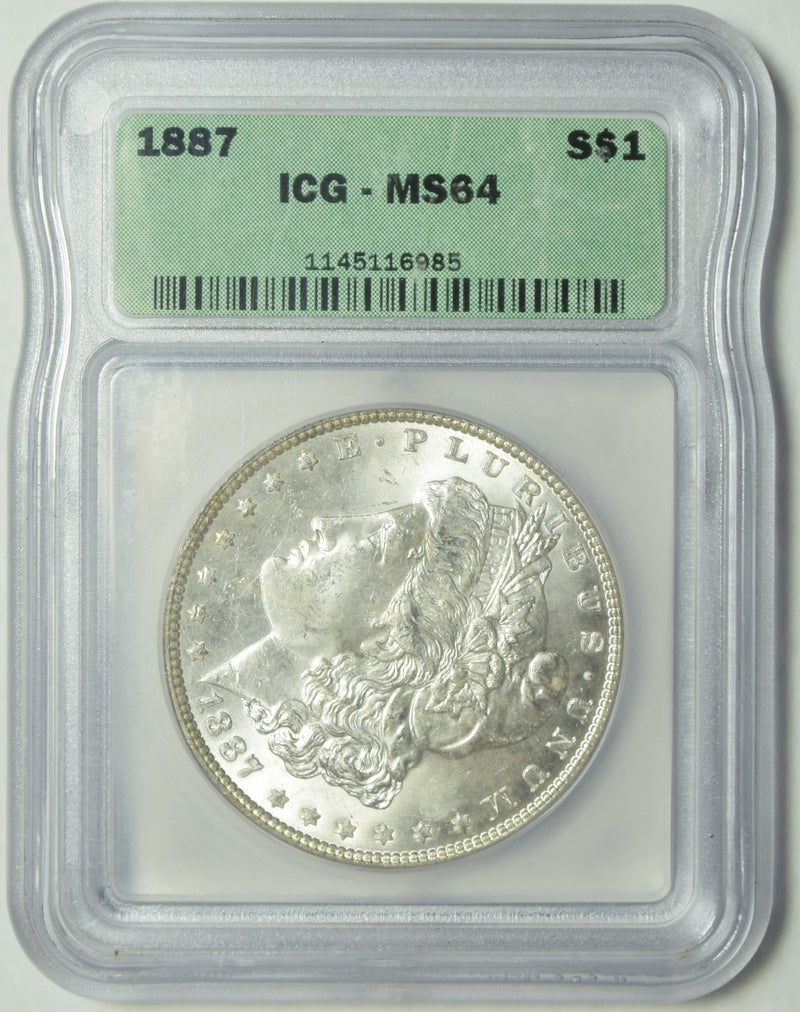1887 Morgan Dollar . . . . ICG MS-64
