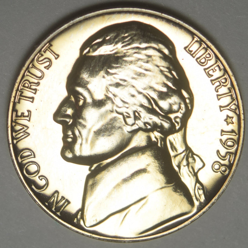 1958 Jefferson Nickel Gem Brilliant Proof