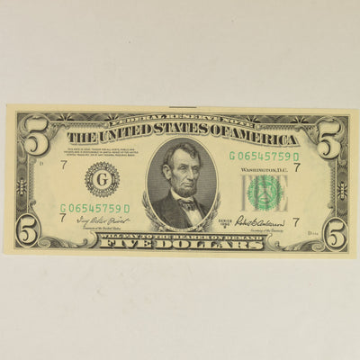 $5.00 1950 B Federal Reserve Note . . . . Gem Crisp Uncirculated