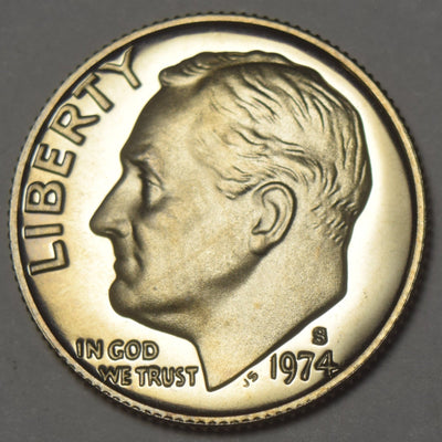 1974-S Roosevelt Dime Gem Brilliant Proof