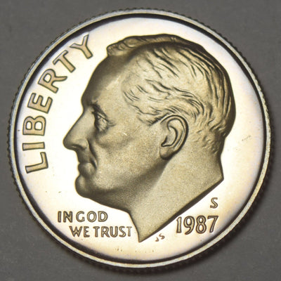1987-S Roosevelt Dime Gem Brilliant Proof