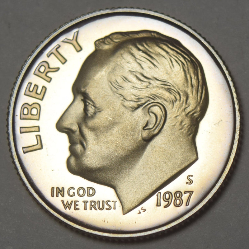 1987-S Roosevelt Dime Gem Brilliant Proof