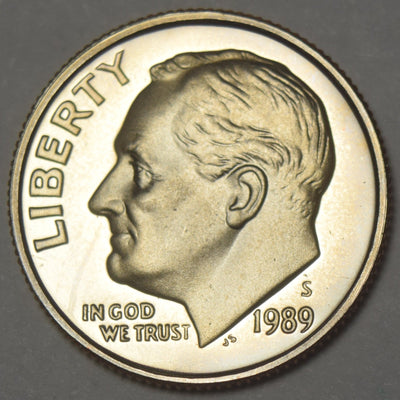 1989-S Roosevelt Dime Gem Brilliant Proof