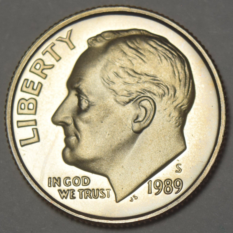 1989-S Roosevelt Dime Gem Brilliant Proof