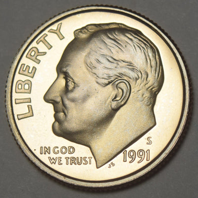 1991-S Roosevelt Dime Gem Brilliant Proof