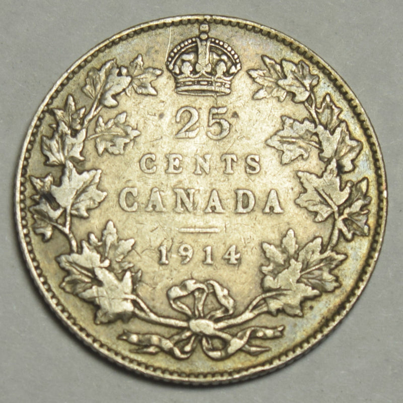 1914 Canadian Quarter . . . . Fine