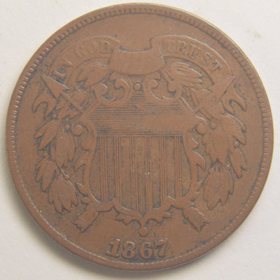 1867 Two Cent Piece Fine