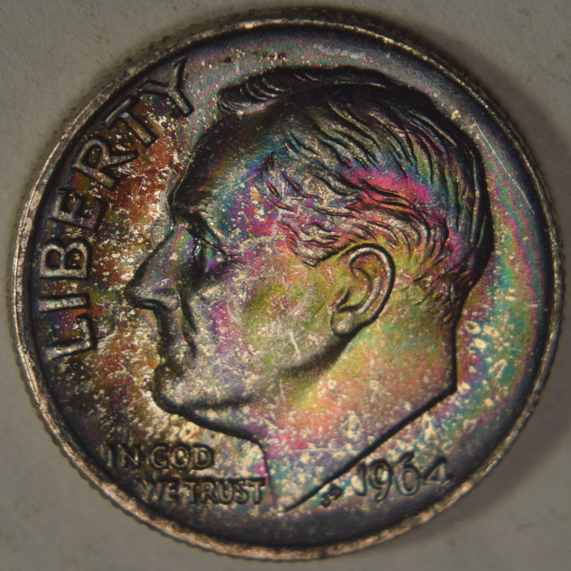 1964 Roosevelt Dime Superb BU Color!