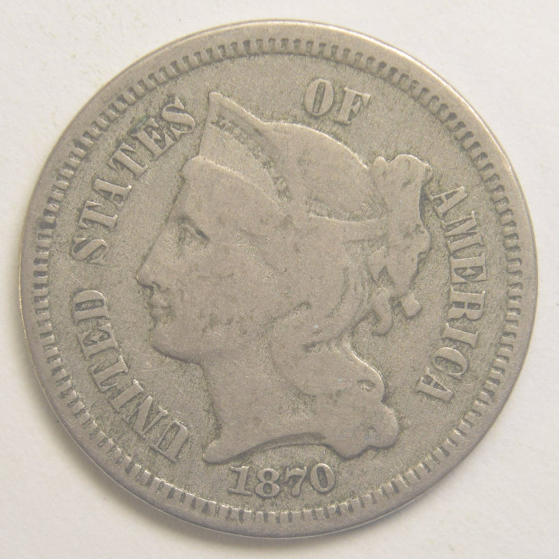 1870 Nickel Three Cent Piece . . . . Fine