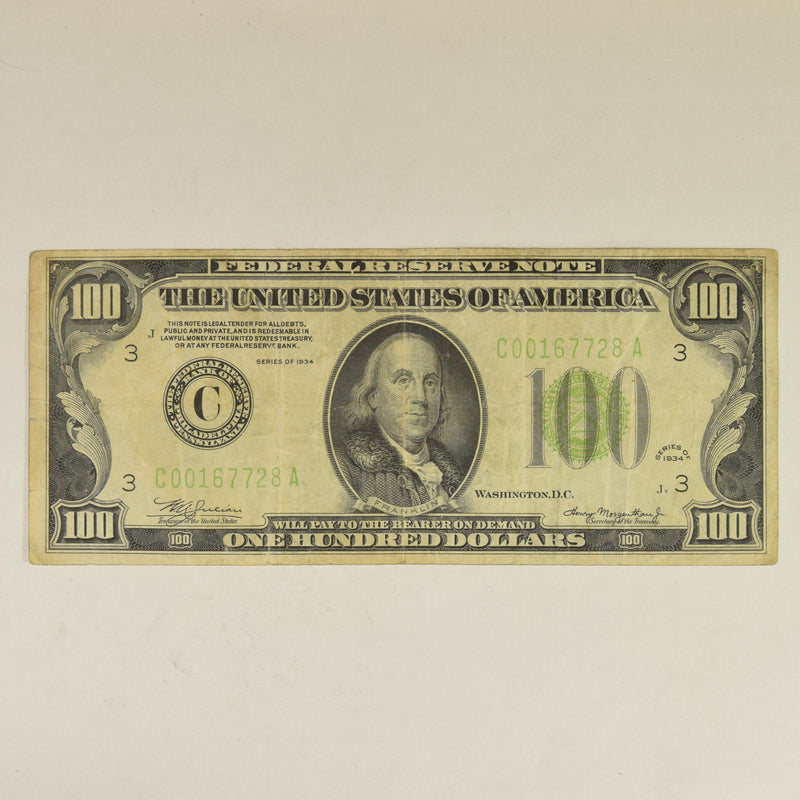 $100.00 1934 Federal Reserve Note Fr. 2152 . . . . Fine