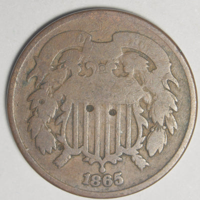 1865 Two Cent Piece Good obverse hits