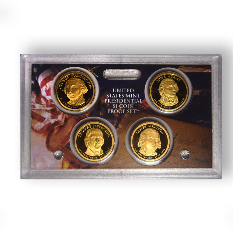 2007-S Presidential Dollar 4-coin Proof Set . . . . Superb Brilliant Proof