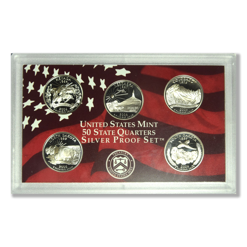 2006-S Silver State Quarter 5-coin Proof Set . . . . Superb Proof Silver