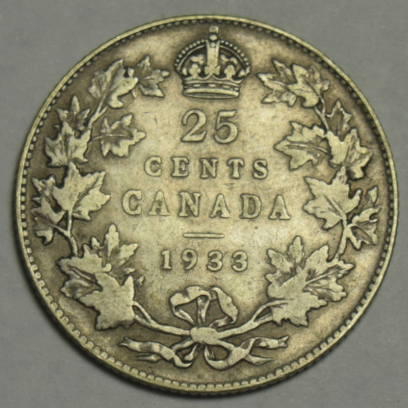 1933 Canadian Quarter . . . . Fine/VF