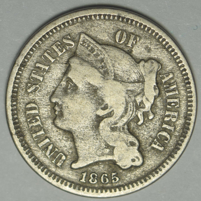 1865 Nickel Three Cent Piece . . . . Very Fine