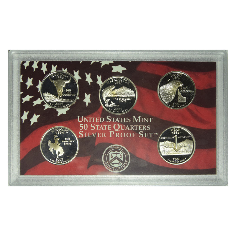 2007-S Silver State Quarter 5-coin Proof Set . . . . Superb Proof Silver