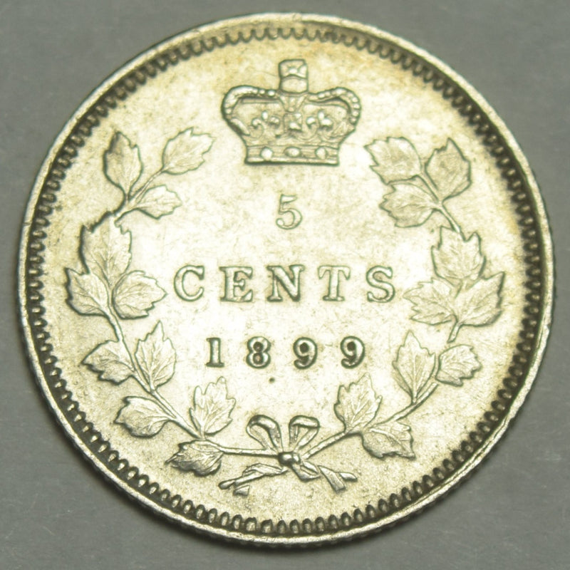 1899 Canadian 5 Cents . . . . Choice About Uncirculated