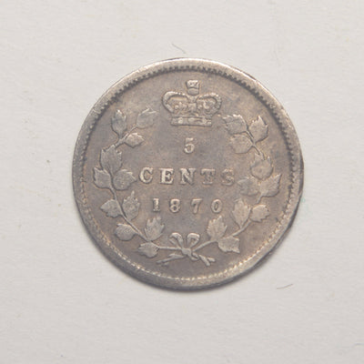 1870 Canadian 5 Cents Very Fine