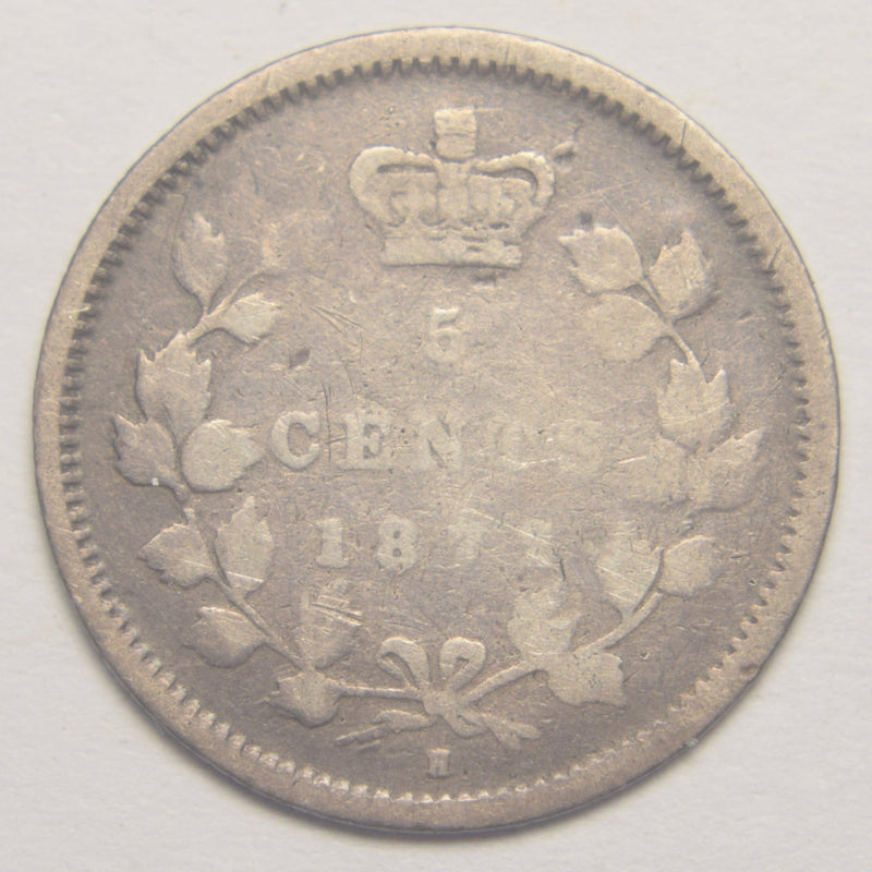 1872-H Canadian 5 Cents Very Good