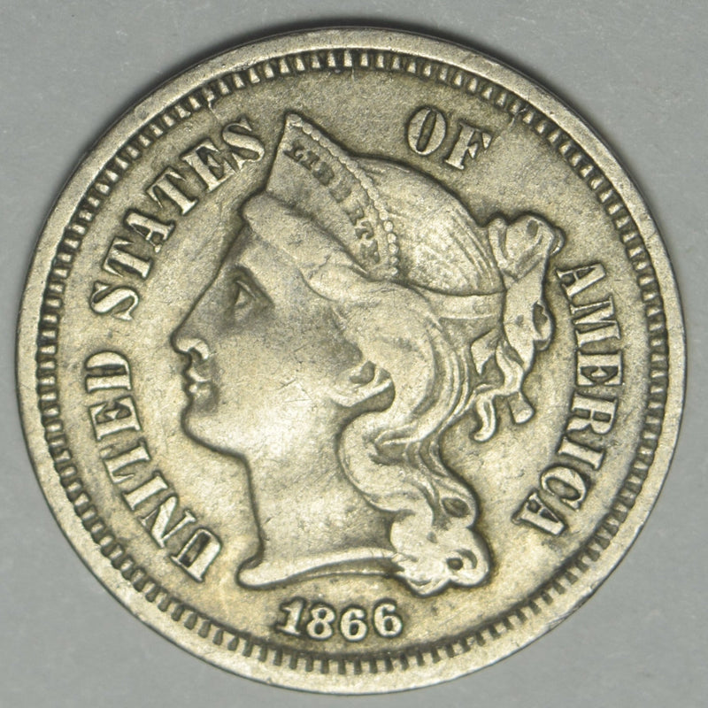 1866 Nickel Three Cent Piece . . . . Extremely Fine