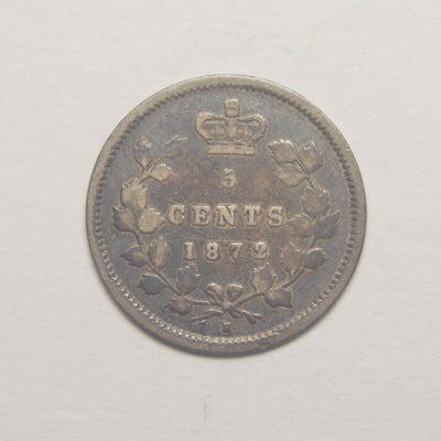 1872-H Canadian 5 Cents Fine/VF