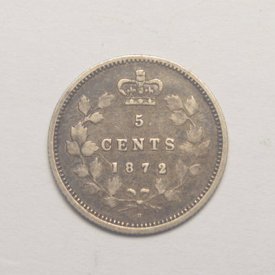 1872-H Canadian 5 Cents Very Fine
