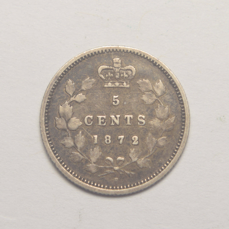 1872-H Canadian 5 Cents Very Fine