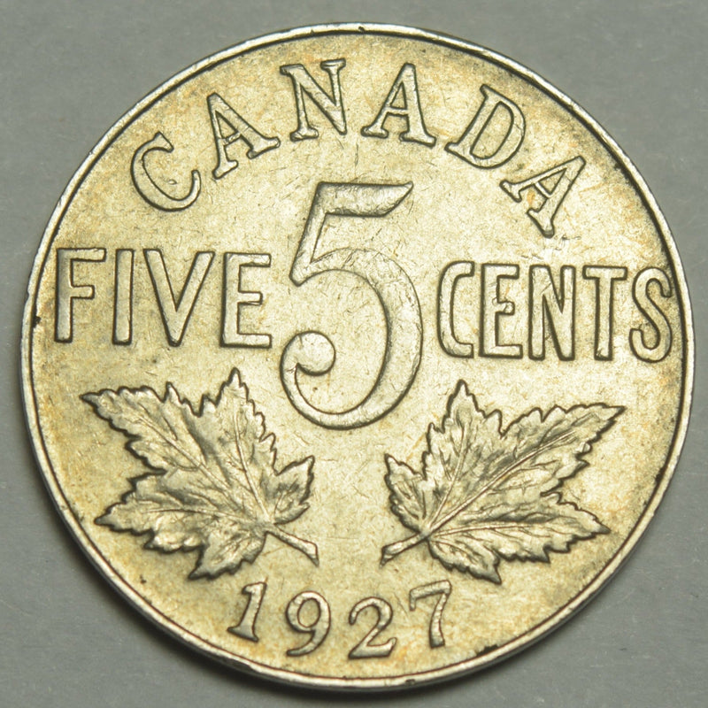 1927 Canadian Five Cents . . . . Choice About Uncirculated