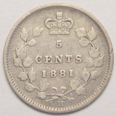1881-H Canadian 5 Cents Very Fine