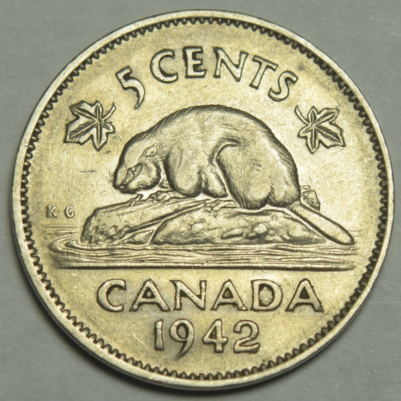 1942 Canadian Five Cents . . . . Choice About Uncirculated