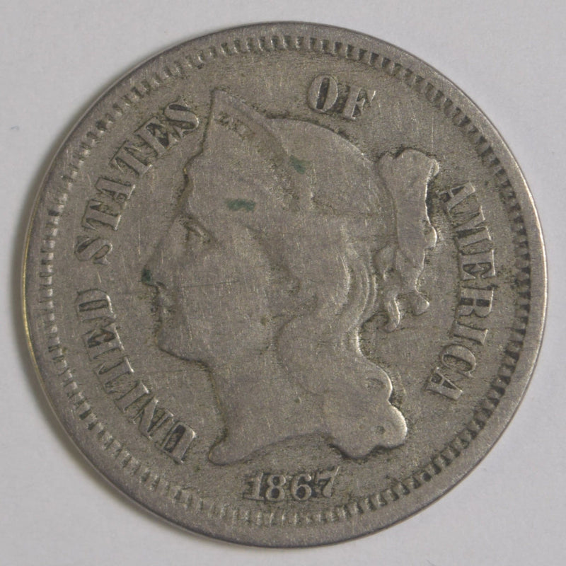 1867 Nickel Three Cent Piece . . . . Fine