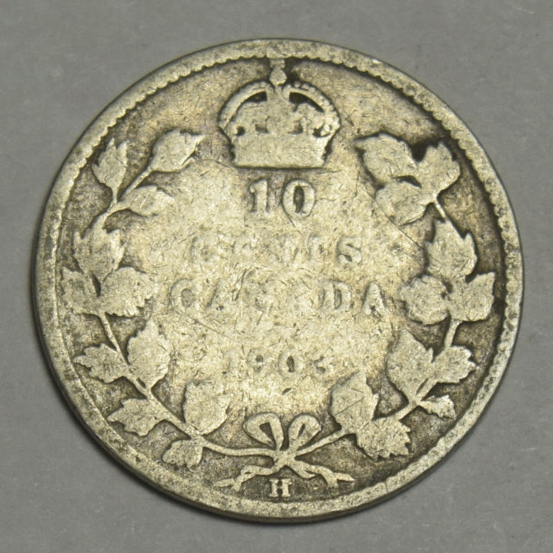 1903-H Small H Canadian 10 Cents . . . . Good