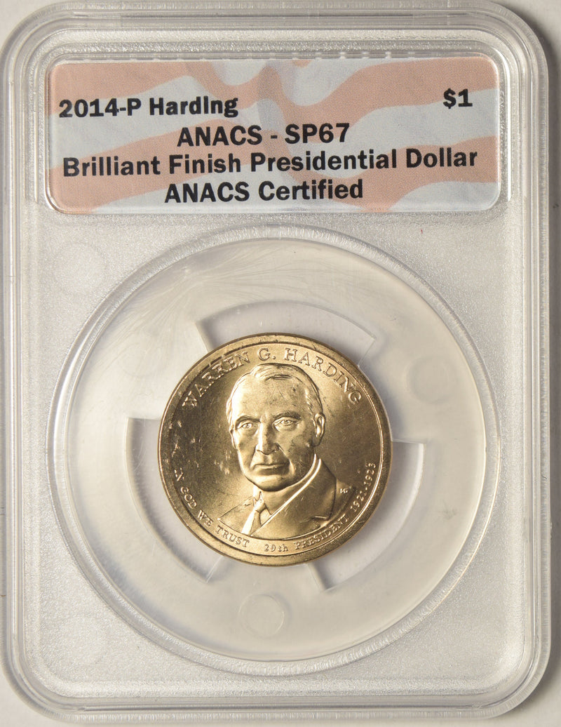 2014-P Harding Presidential Dollar ANACS SP-67