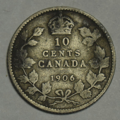 1906 Canadian 10 Cents Very Good