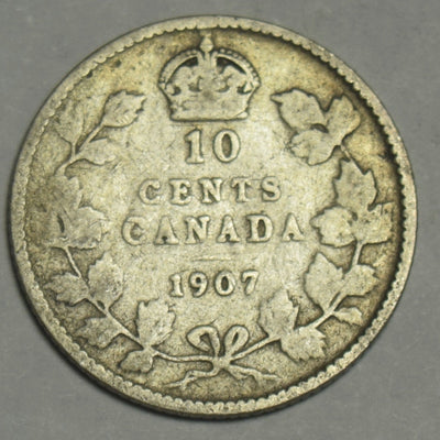 1907 Canadian 10 Cents Good
