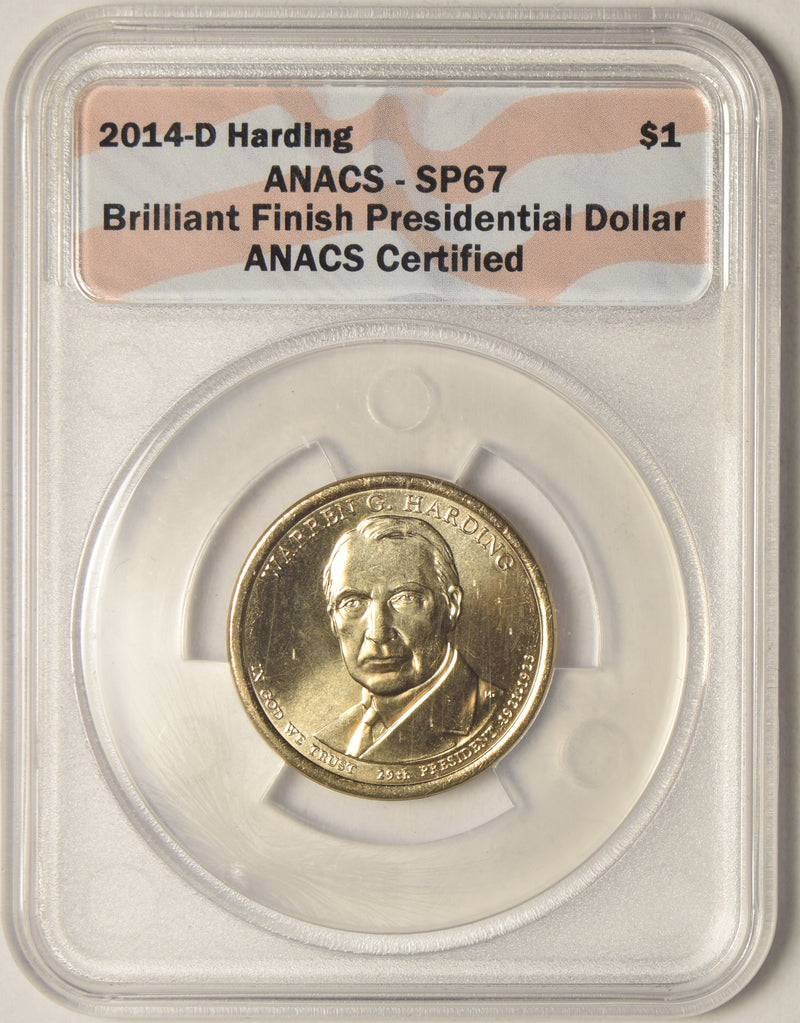 2014-D Harding Presidential Dollar . . . . ANACS SP-67