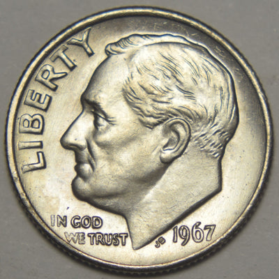 1967 Roosevelt Dime Brilliant Uncirculated