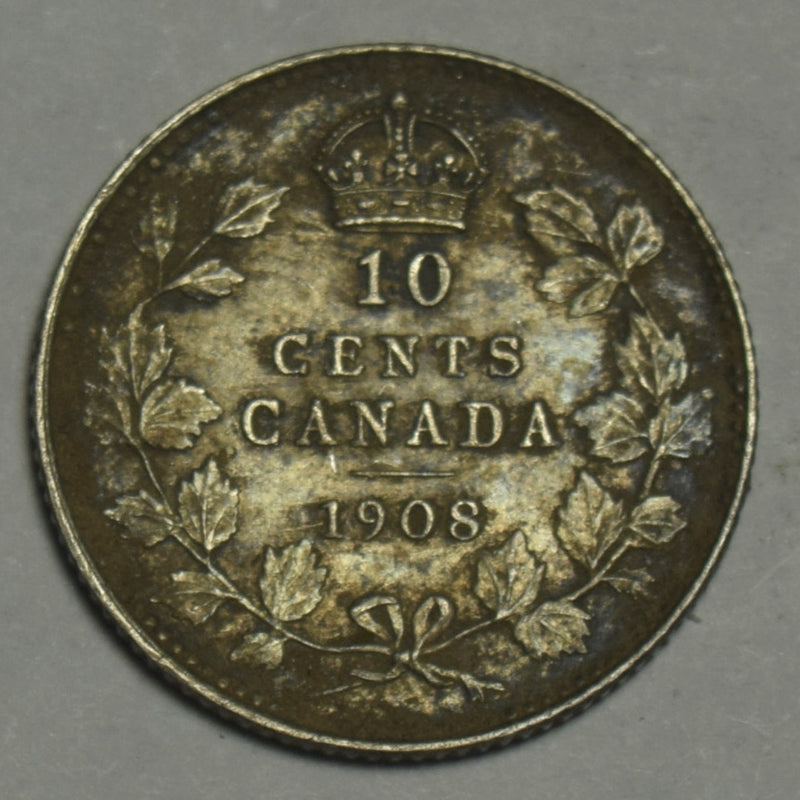 1908 Large 8 Canadian 10 Cents . . . . Extremely Fine