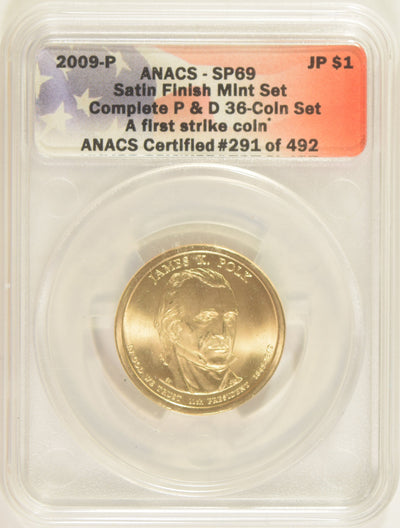2009-P Polk Presidential Dollar ANACS SP-69 First Strike