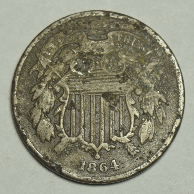 1864 Two Cent Piece . . . . VG corroded