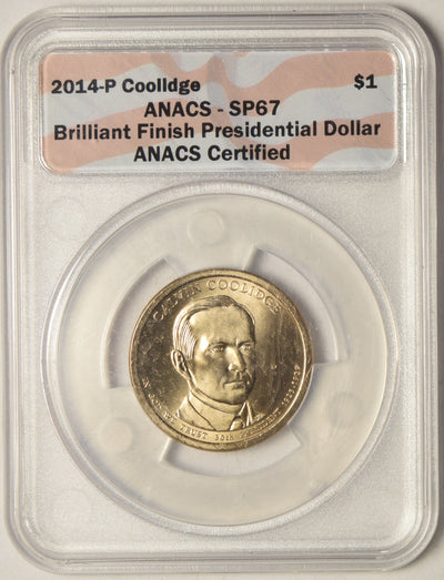 2014-P Coolidge Presidential Dollar . . . . ANACS SP-67