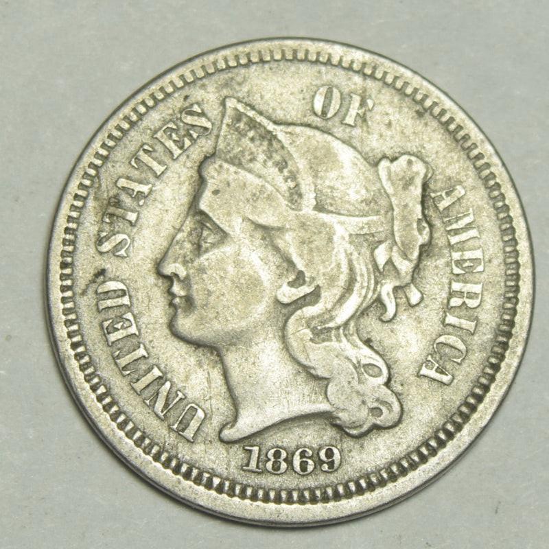 1869 Nickel Three Cent Piece . . . . Very Fine