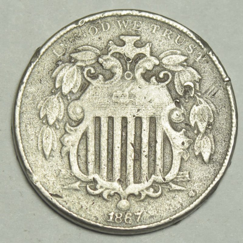 1867 Shield Nickel . . . . Very Good