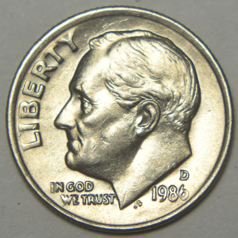 1986-D Roosevelt Dime Brilliant Uncirculated