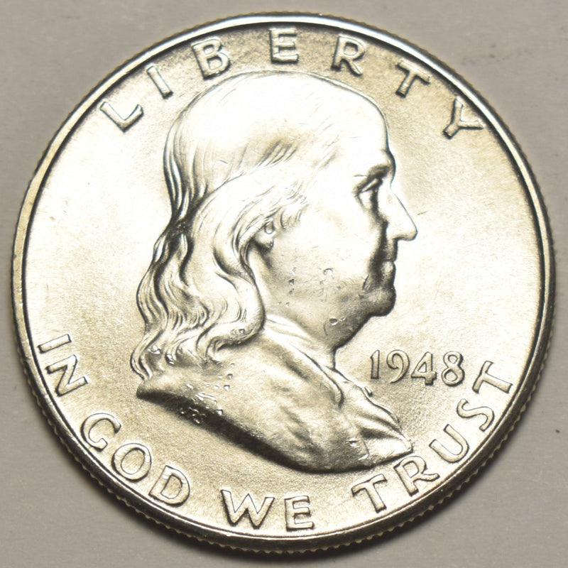 1948-D Franklin Half Choice BU Full Bell Lines
