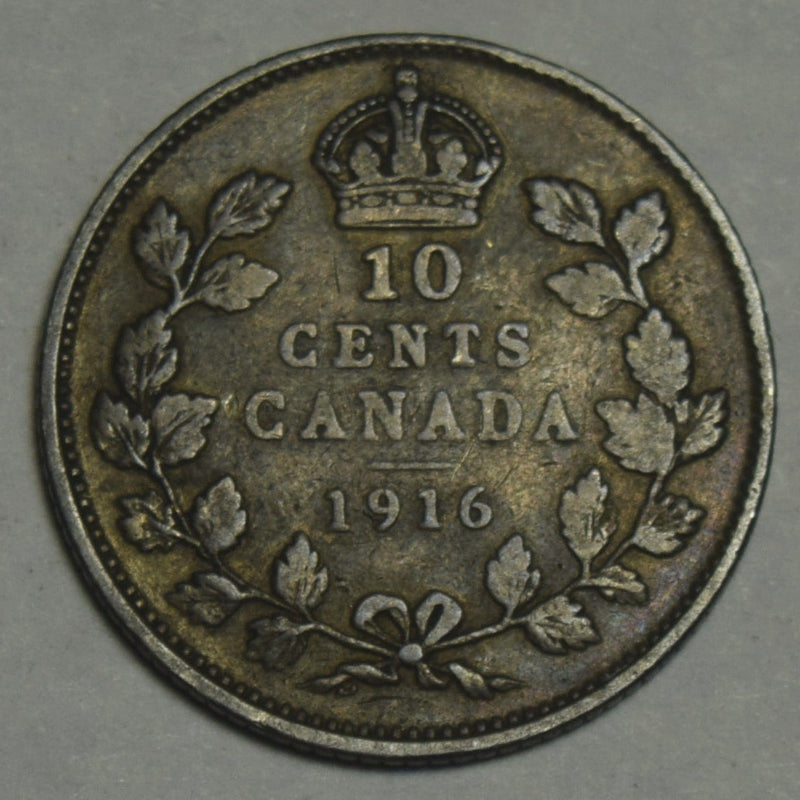 1916 Canadian 10 Cents . . . . VF/XF