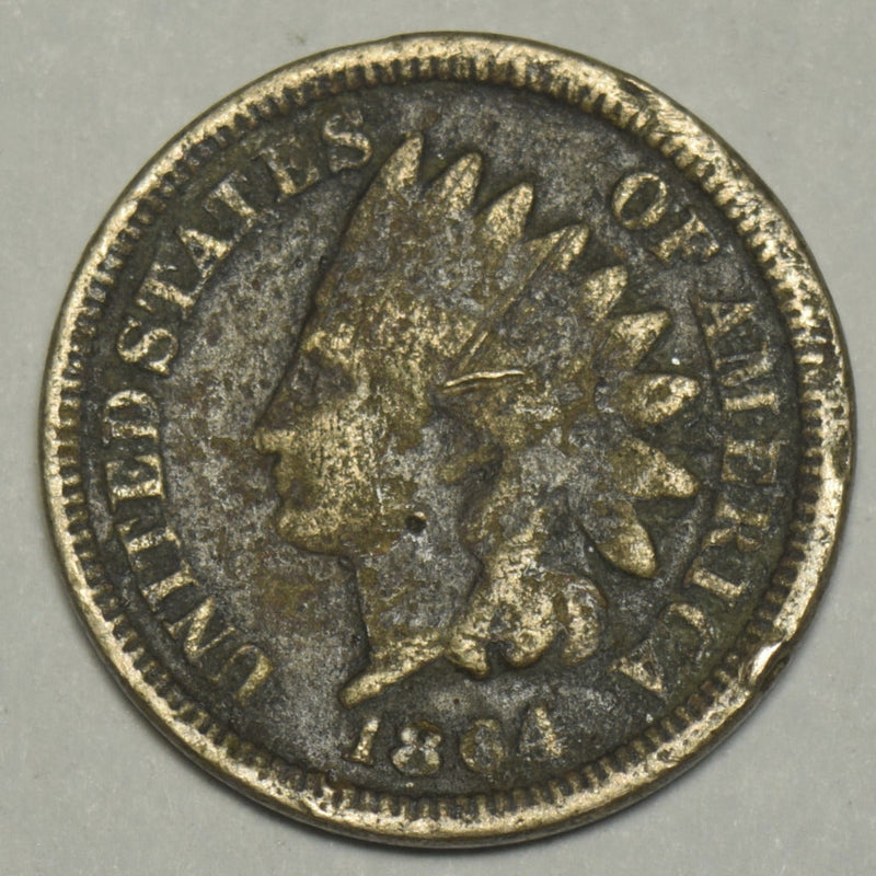 1864 Copper-Nickel Indian Cent . . . . VG corrosion