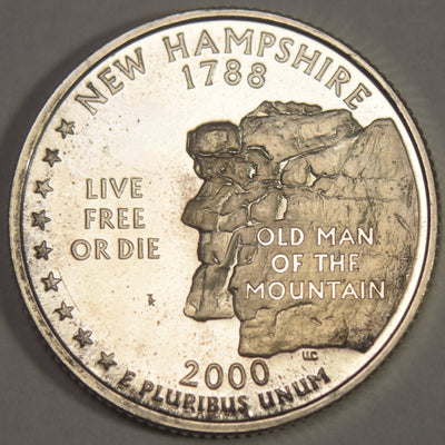 2000-S New Hampshire State Quarter Superb Brilliant Proof Silver